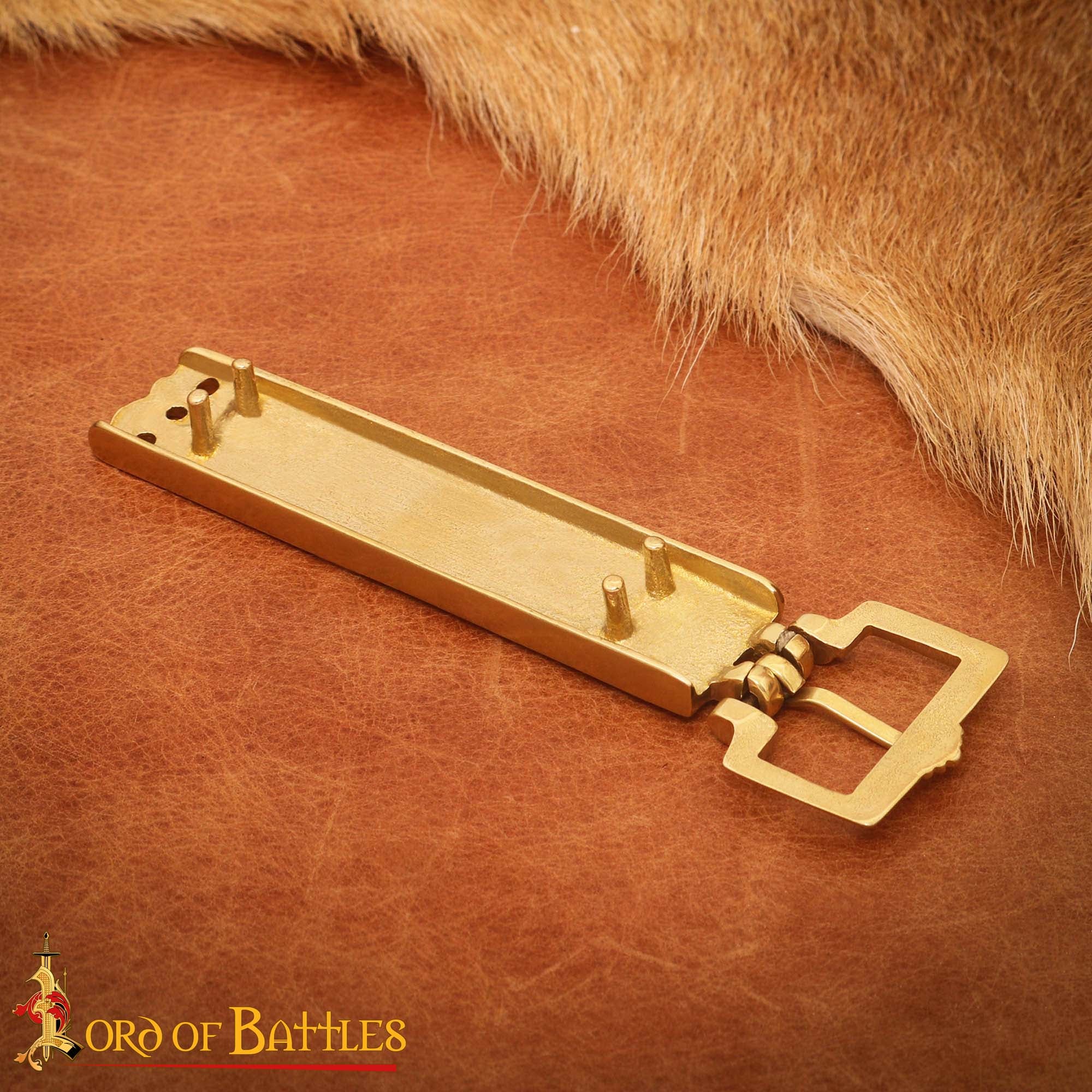 Hebilla de Cinturón Vikinga de Latón Macizo con Forma de Dragón - Diseño Nórdico Grabado - Imagen 6