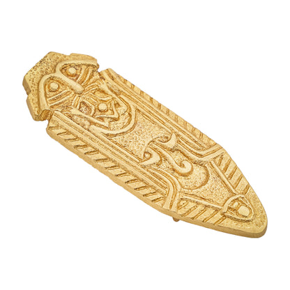 Punta de Cinturón de Latón Vikingo - Chape Grabado - Accesorio Medieval de Latón Macizo para Cinturón - Imagen 17