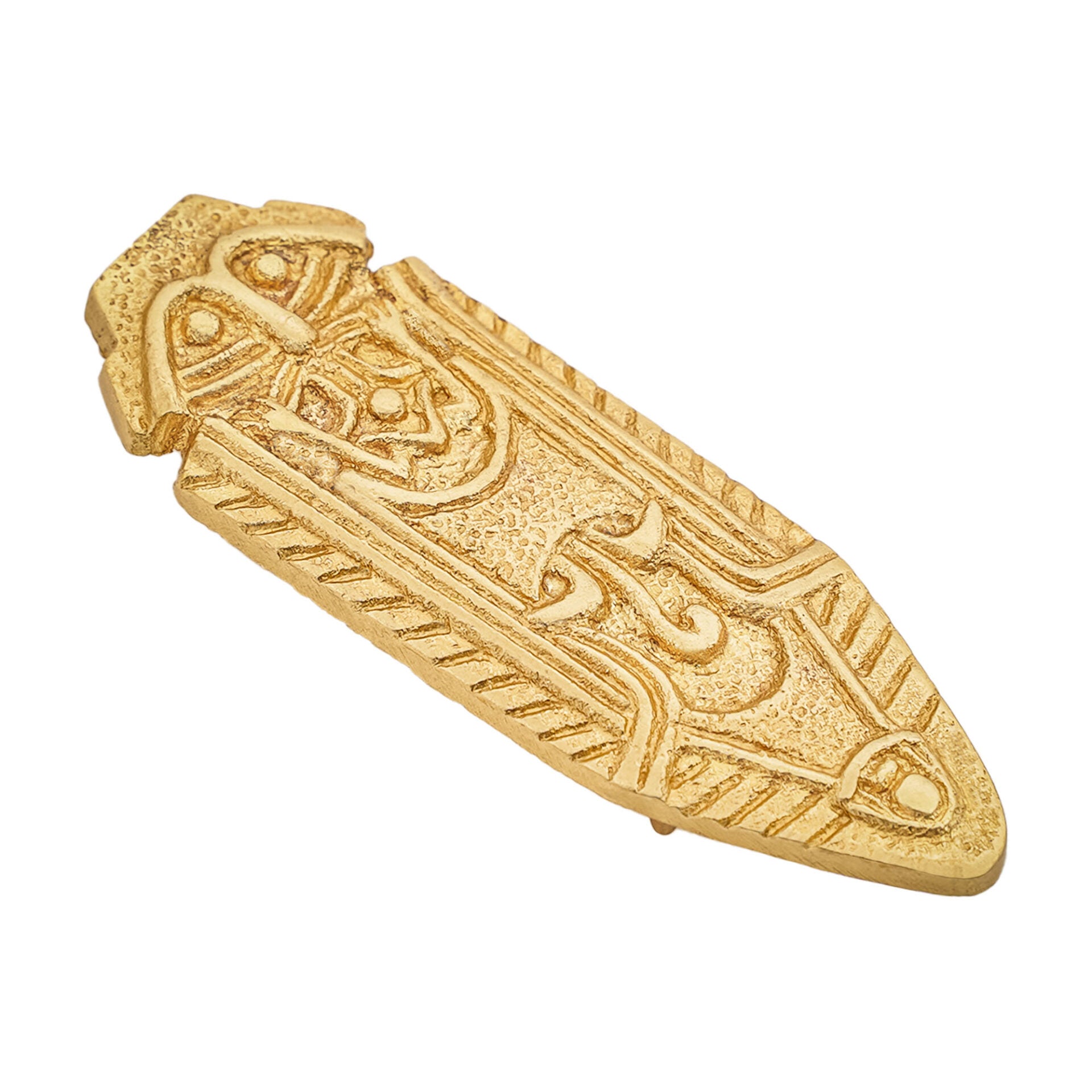 Punta de Cinturón de Latón Vikingo - Chape Grabado - Accesorio Medieval de Latón Macizo para Cinturón - Imagen 15