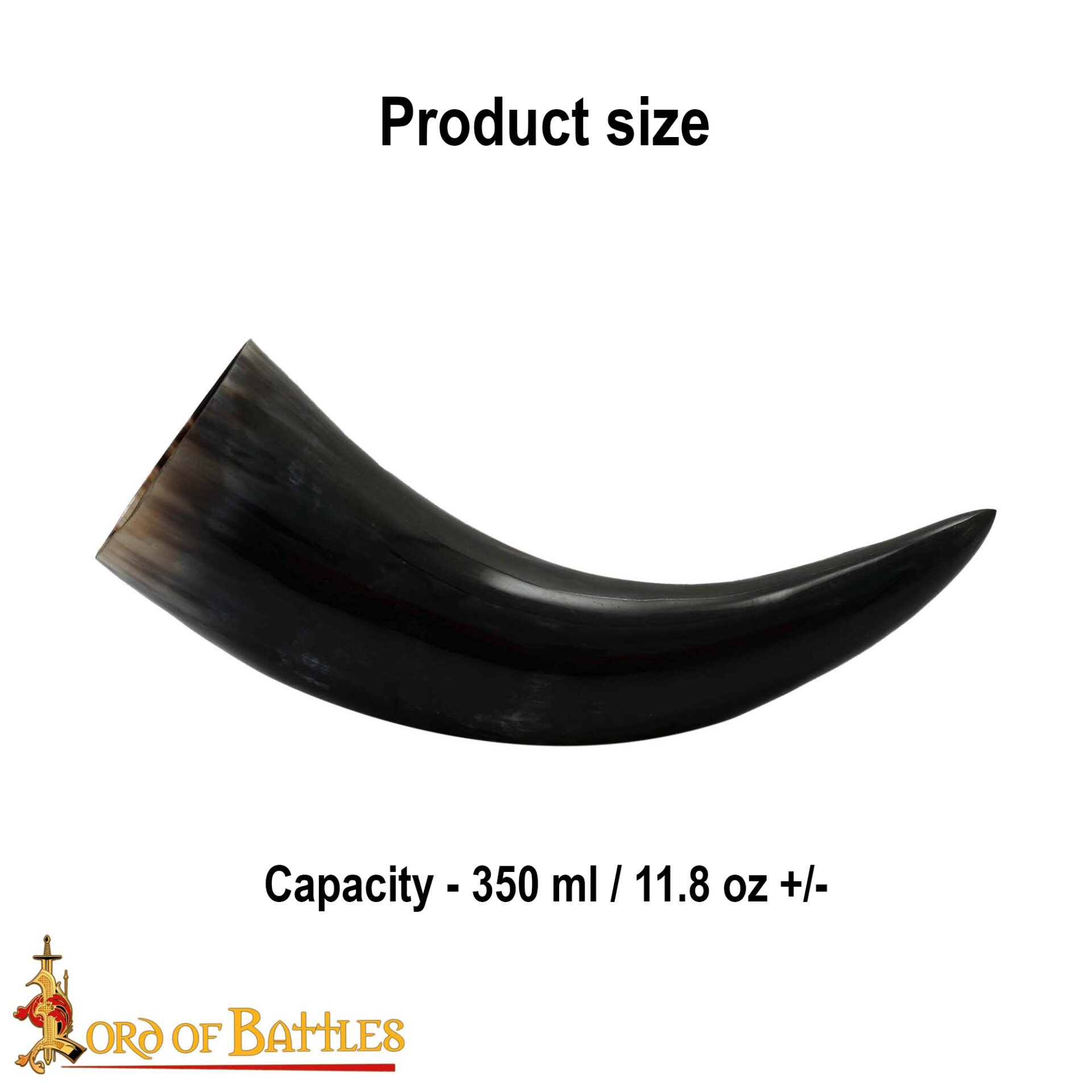 Viking Drinking Ox Horn Juego de 4 - Jarras de Cuerno Pulido de 400 Ml con Bolsa de Almacenamiento de Lona - Imagen 9