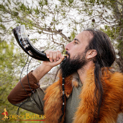 Viking Blowing Horn - Bocina de Buey de Origen Ético con Boquilla de Latón - Imagen 2