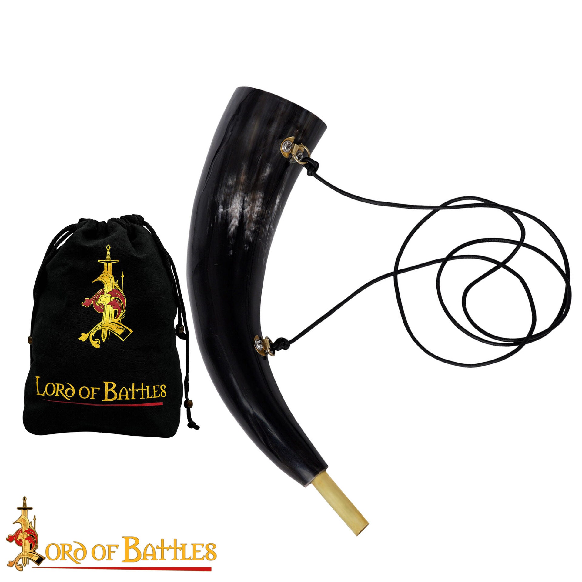 Viking Blowing Horn - Bocina de Buey de Origen Ético con Boquilla de Latón - Imagen 4