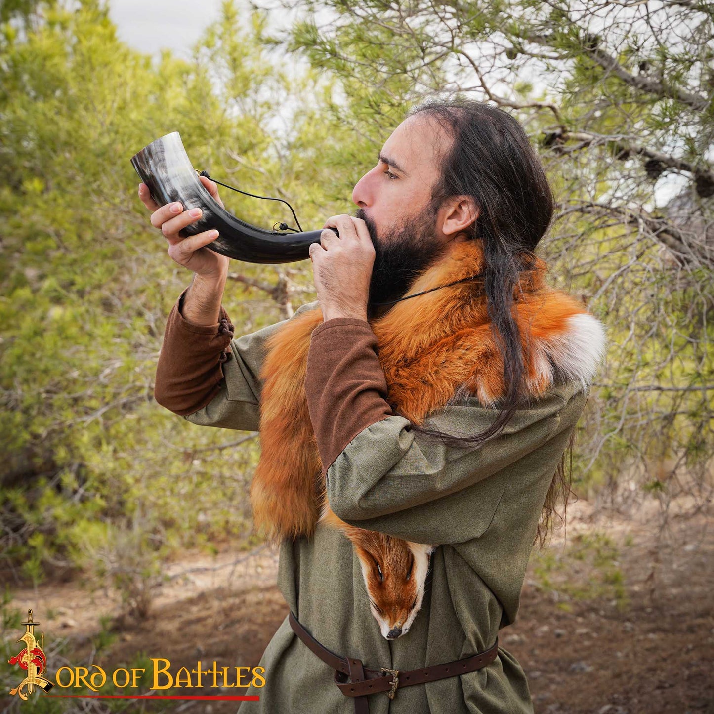 Viking Blowing Horn - Bocina de Buey de Origen Ético con Boquilla de Latón - Imagen 6