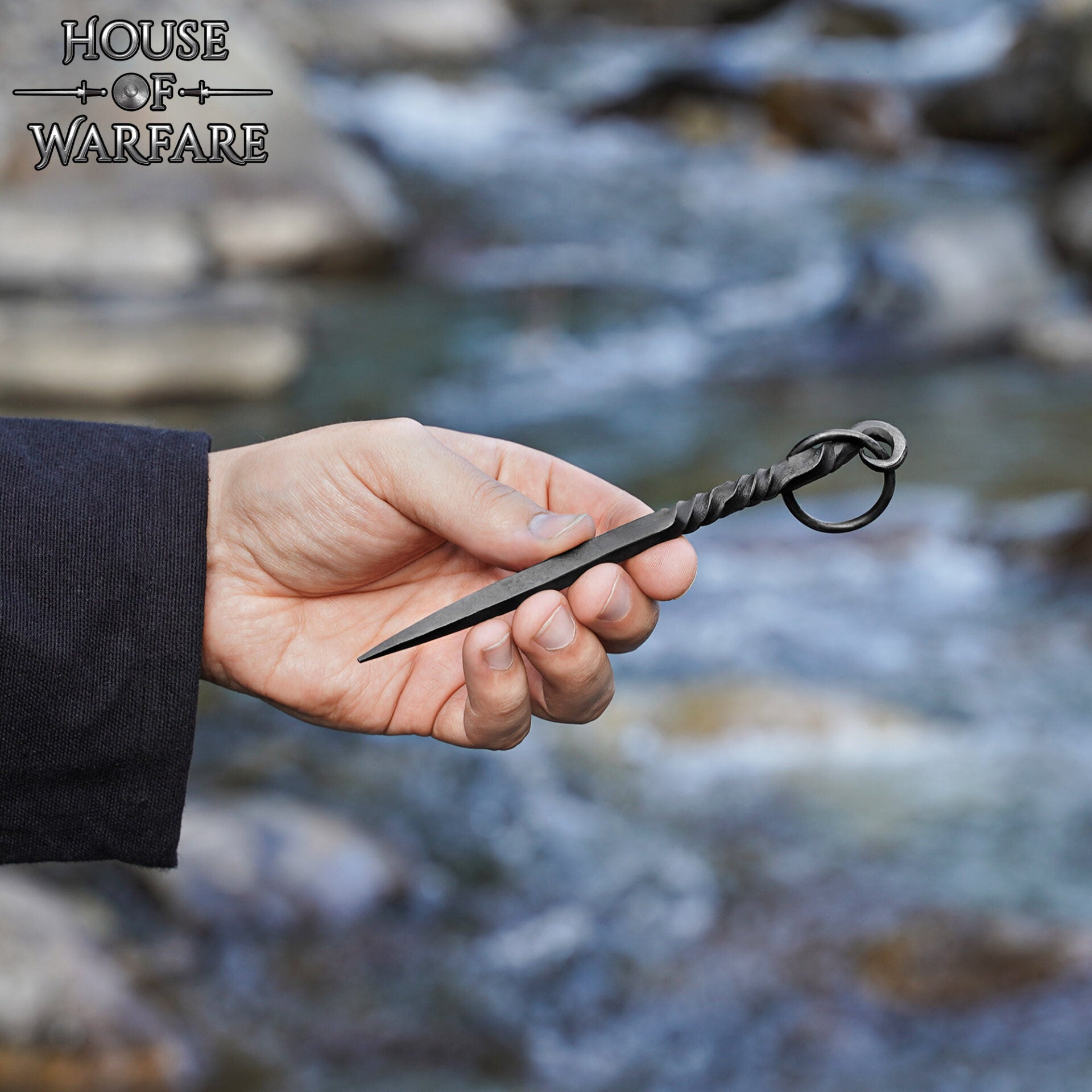 Pica Medieval de Hierro Negro Forjada a Mano - 7 Pulgadas Vikingo Herramienta de Comedor - Imagen 7