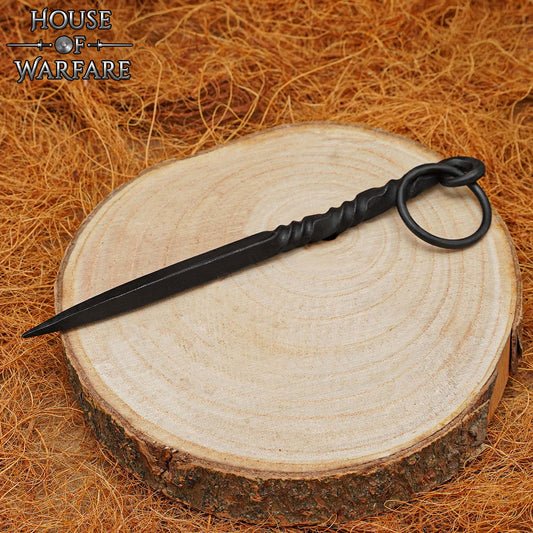 Pica Medieval de Hierro Negro Forjada a Mano - 7 Pulgadas Vikingo Herramienta de Comedor - Imagen 1