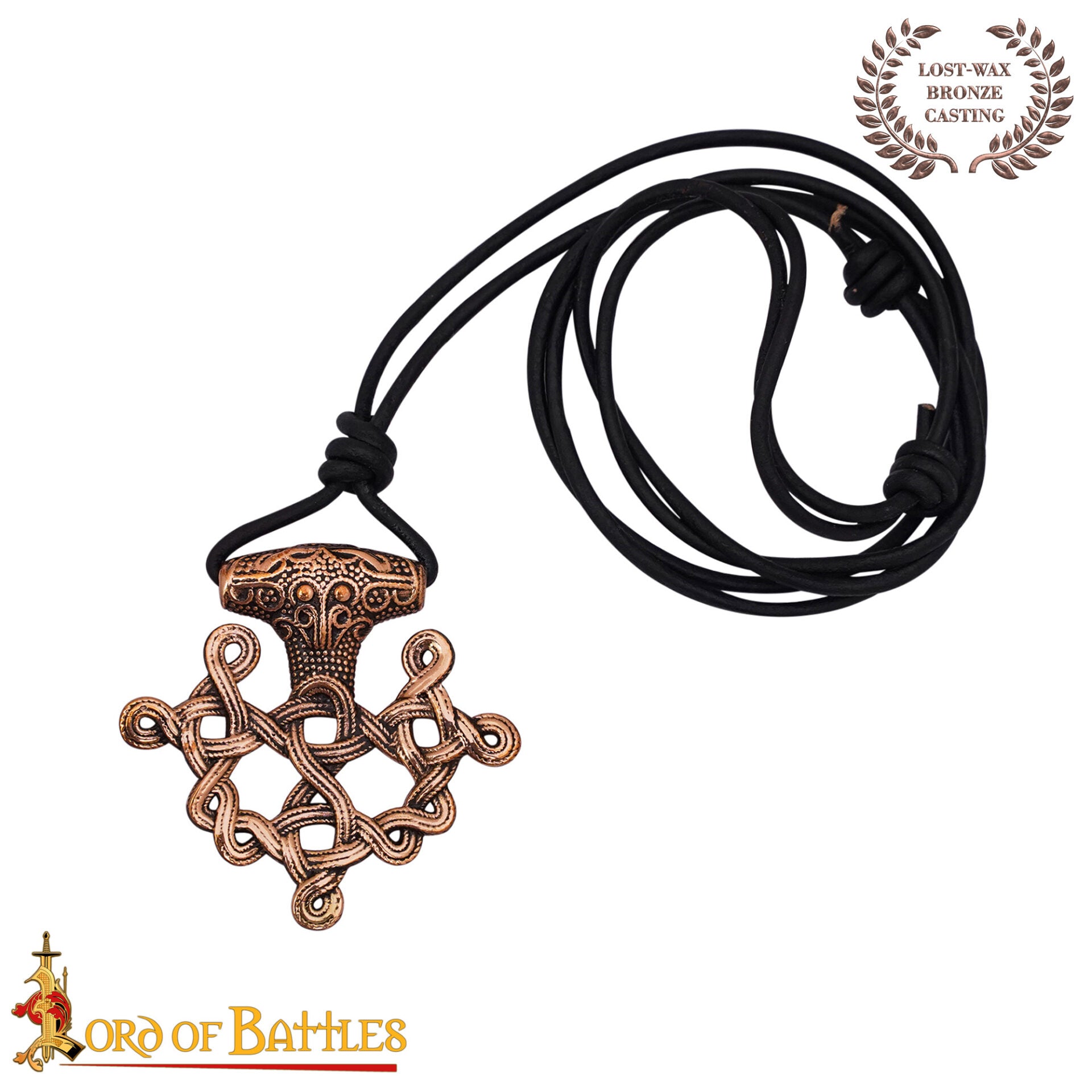 Colgante Cruz Vikinga Hiddensee Bronce Macizo con Cordón de Cuero | Diseño Nórdico del Siglo Ix - Imagen 4