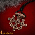 Colgante Cruz Vikinga Hiddensee Bronce Macizo con Cordón de Cuero | Diseño Nórdico del Siglo Ix - Imagen 1