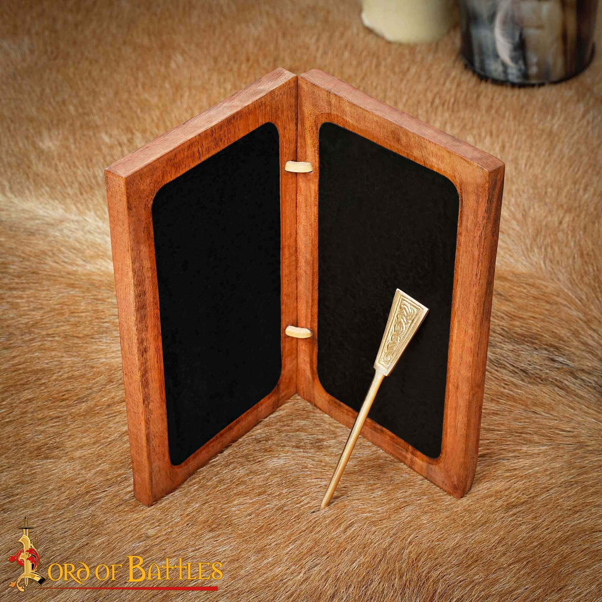 Tabla de Cera Medieval de Madera con Estilete de Latón - Imagen 2