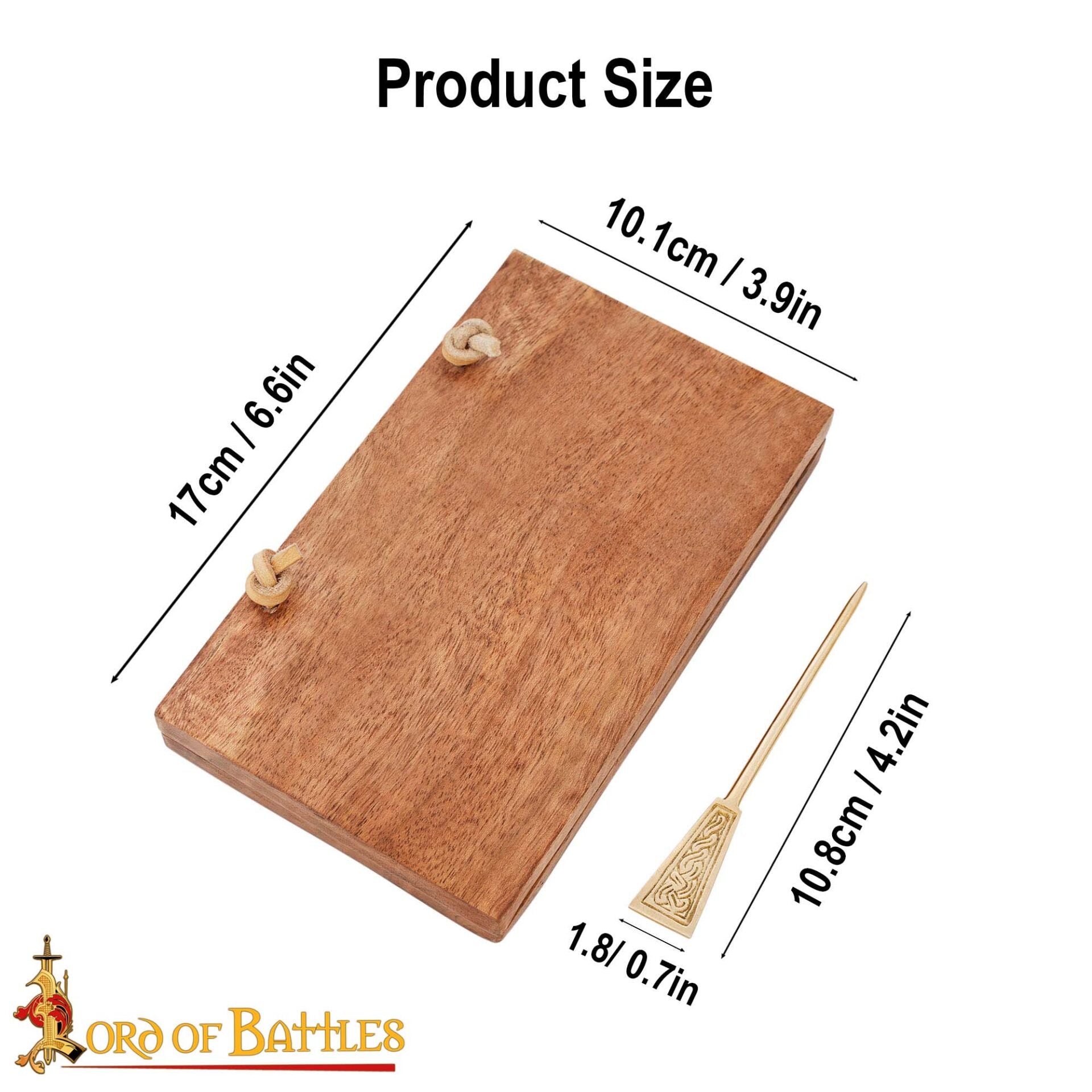 Tabla de Cera Medieval de Madera con Estilete de Latón - Imagen 3