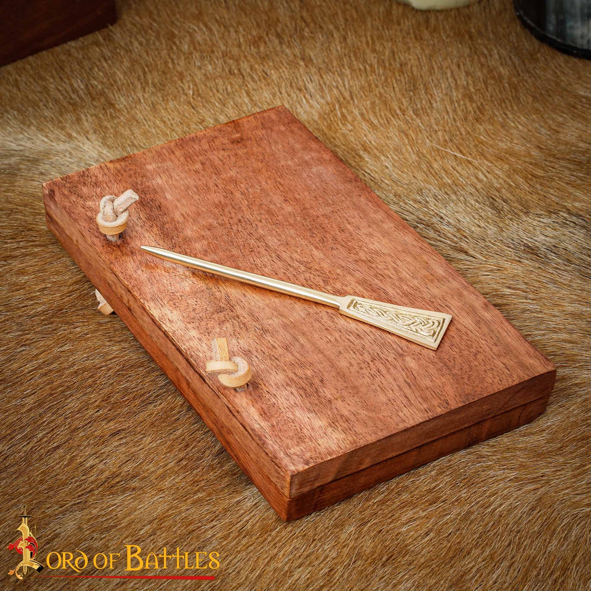 Tabla de Cera Medieval de Madera con Estilete de Latón - Imagen 7