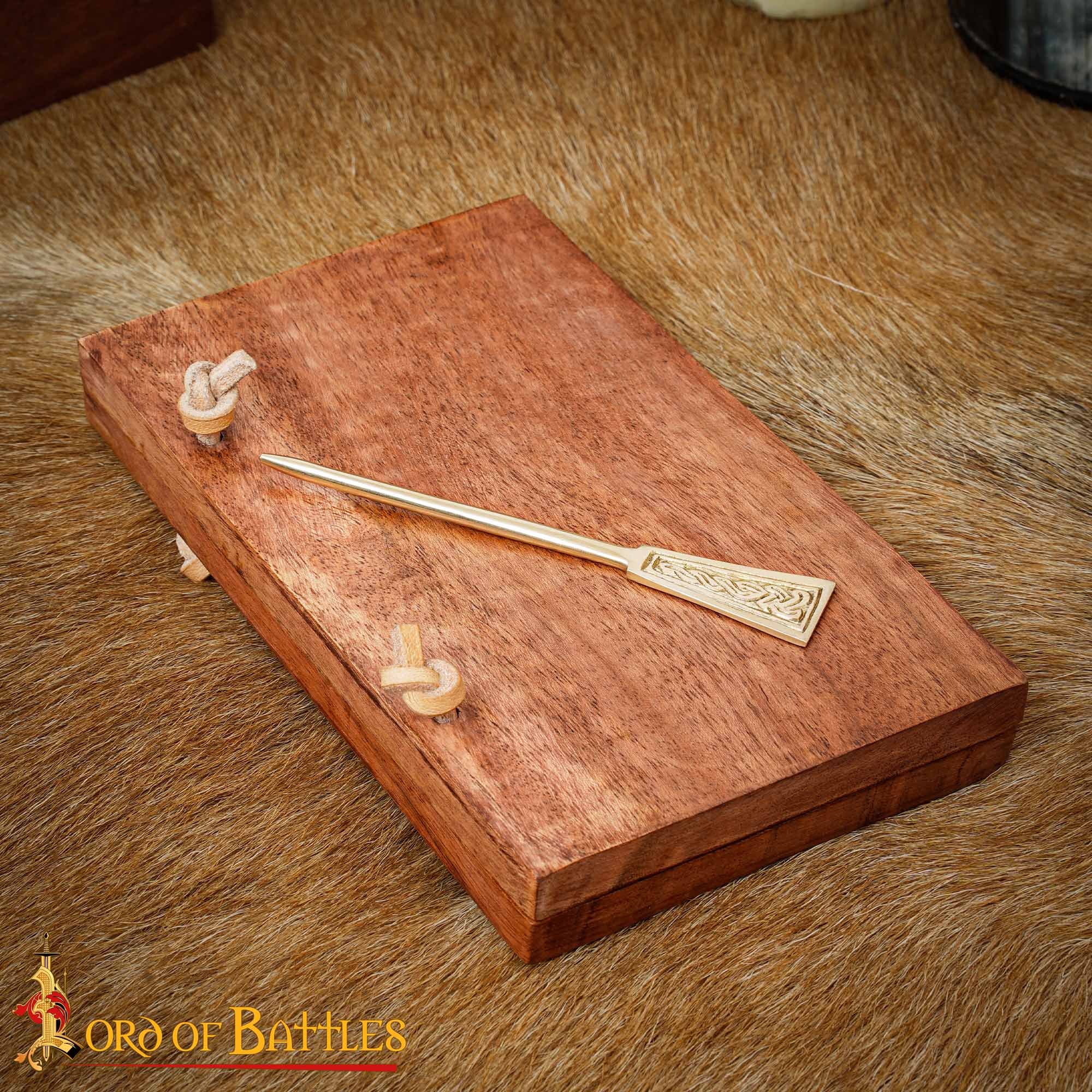 Tabla de Cera Medieval de Madera con Estilete de Latón - Imagen 7