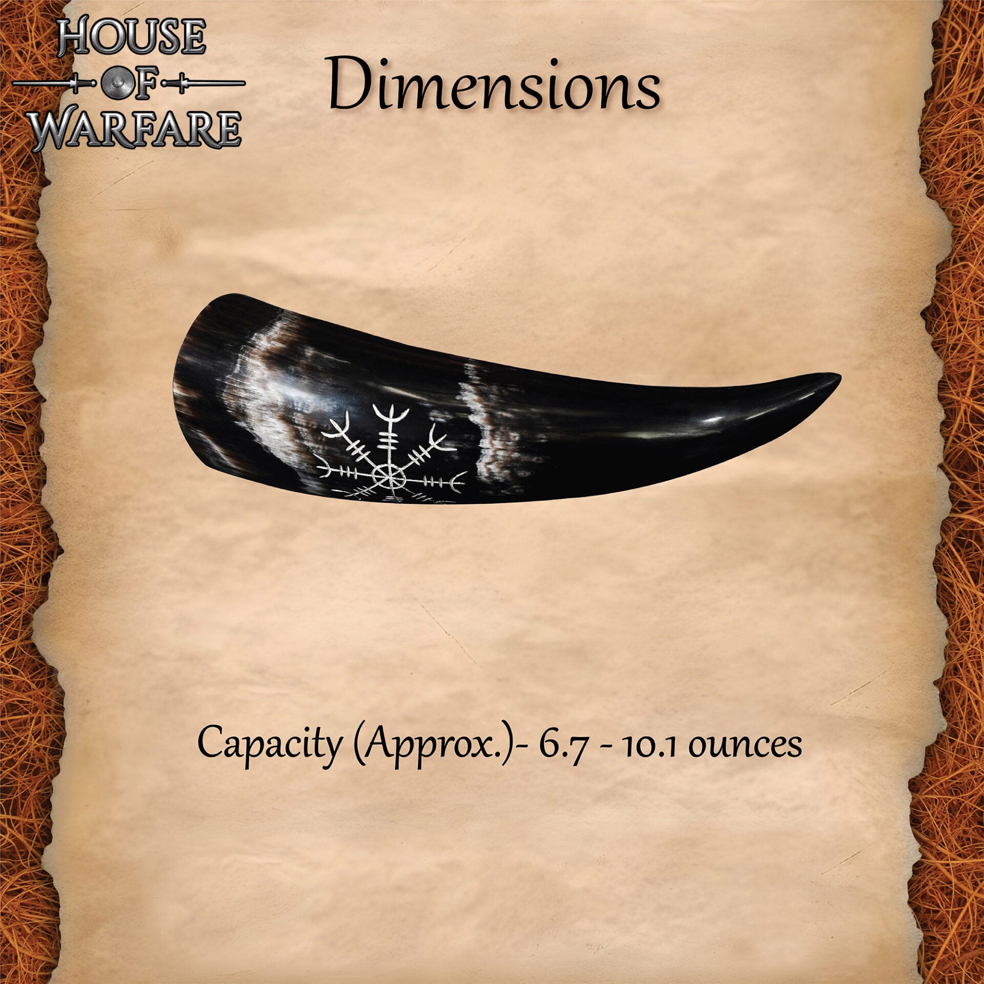 Cuerno para Beber Vikingo con Diseño Helm Of Awe (200-300ml) - Imagen 3