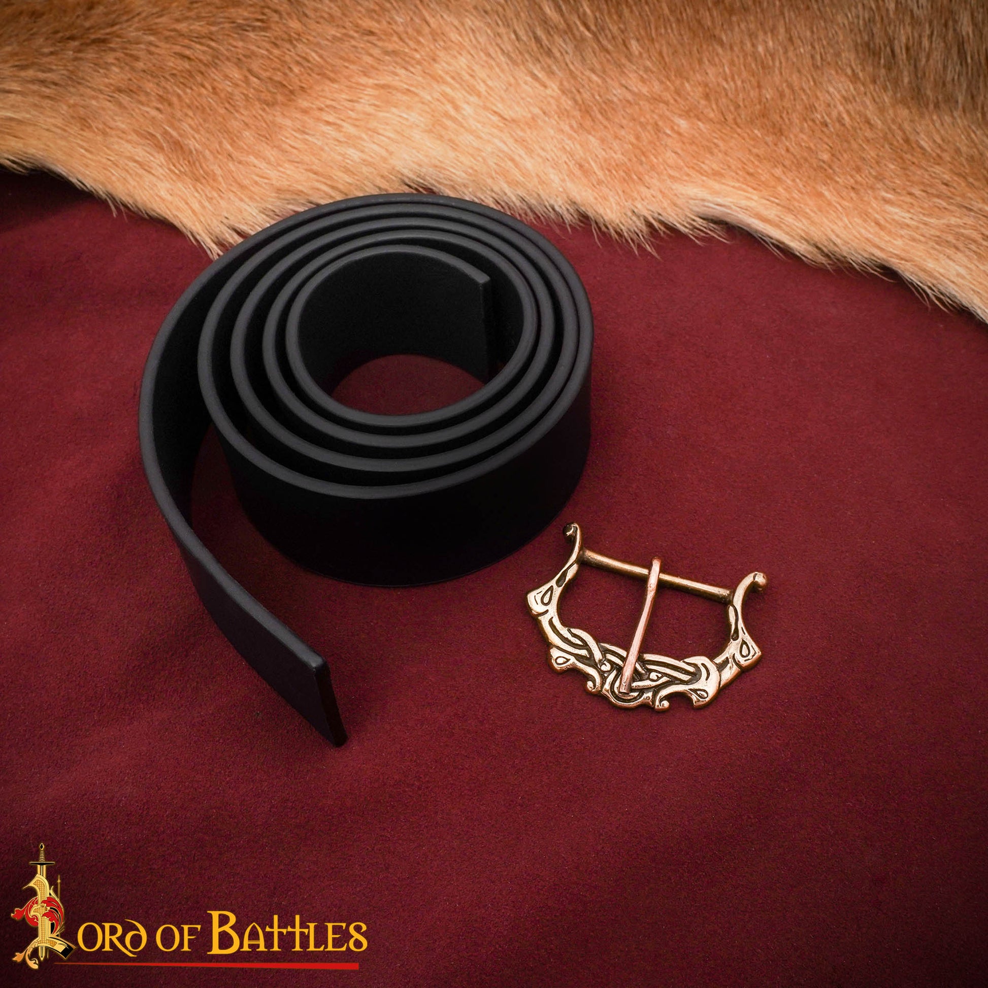 Cinturón Medieval de Cuero Negro Liso | Cinturón de Bricolaje con Hebilla para Estilos Históricos - Imagen 5