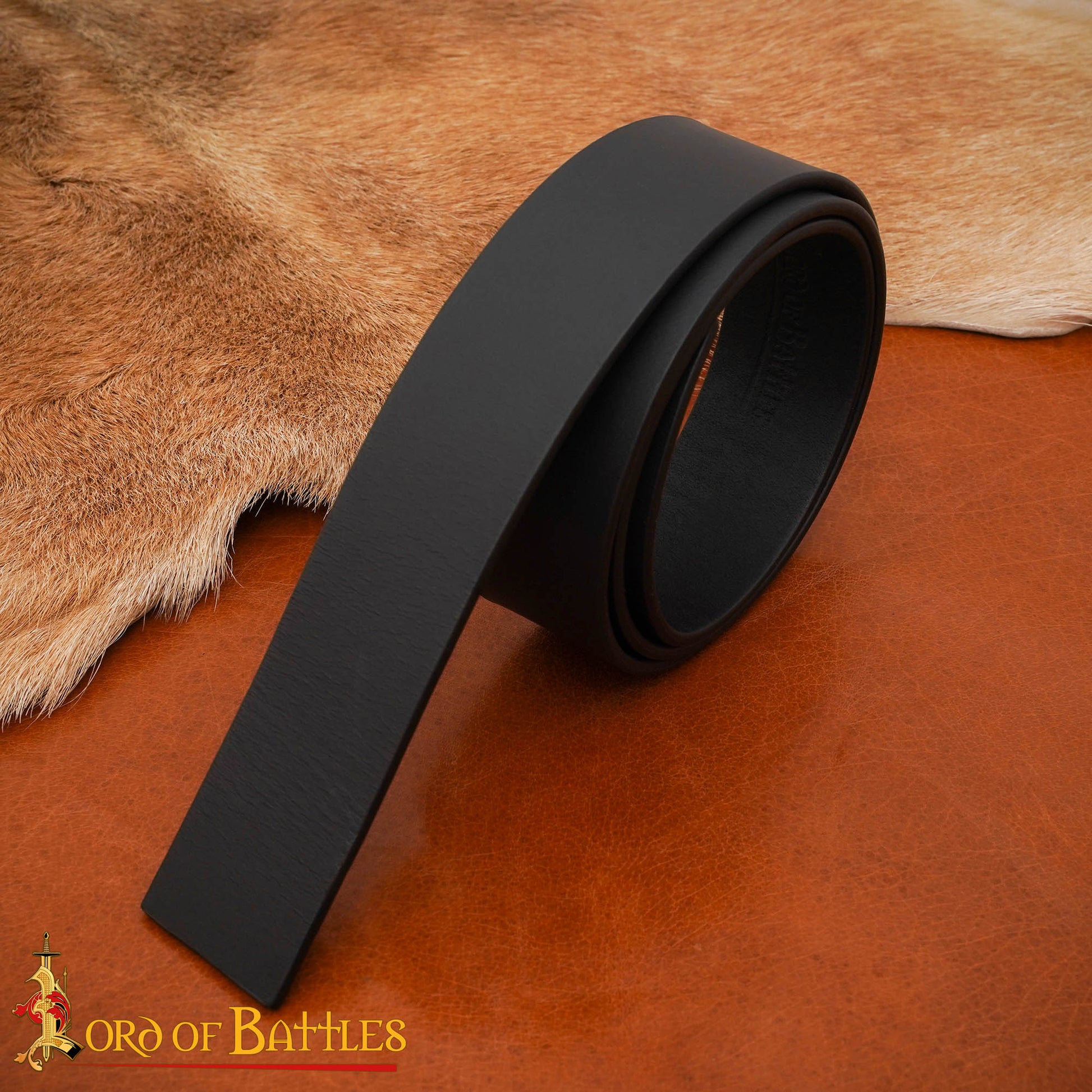 Cinturón Medieval de Cuero Negro Liso | Cinturón de Bricolaje con Hebilla para Estilos Históricos - Imagen 7