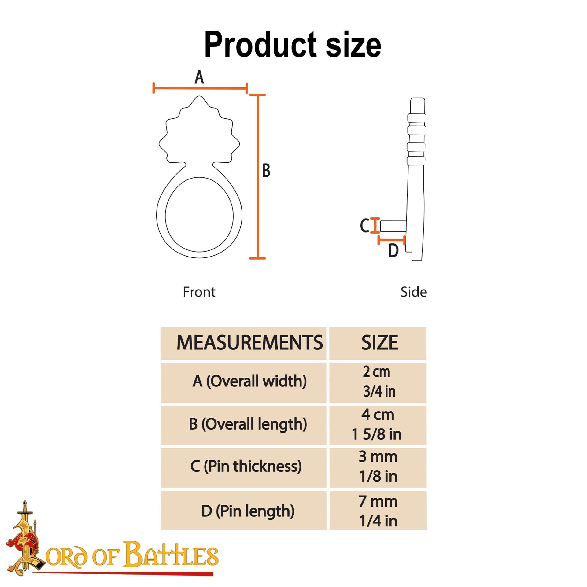 Conchos de Latón Antiguo para Cinturón - Adornos para Cinturón (juego de 5) - Imagen 3