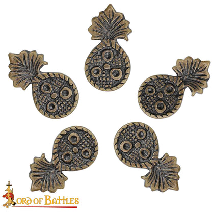 Conchos de Latón Antiguo para Cinturón - Adornos para Cinturón (juego de 5) - Imagen 4