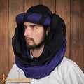 Turbante Medieval Sarraceno - Negro y Violeta Desierto Head Wrap para Larp, Fantasía y Temas Históricos - Imagen 1