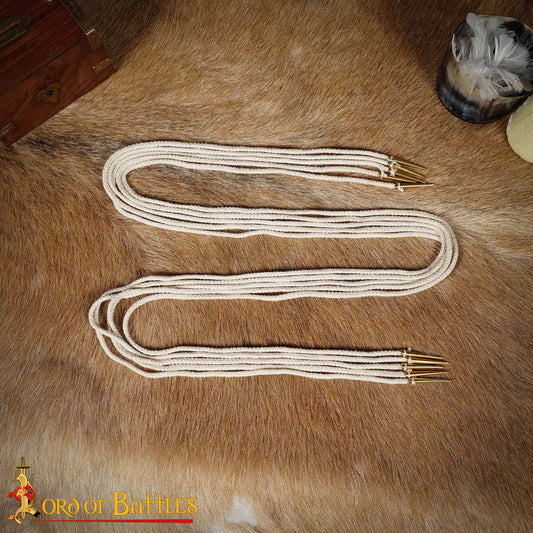 Cordones Medievales Largos de Algodón con Remates de Latón - Juego de 5 para Túnicas, Botas y Prendas de Vestir - Imagen 1