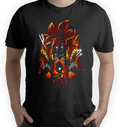 Camiseta Dragon Ball Super Saiyan 4 color negro y rojo