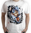 Camiseta Dragon Ball punch color blanco goku ultra instinto