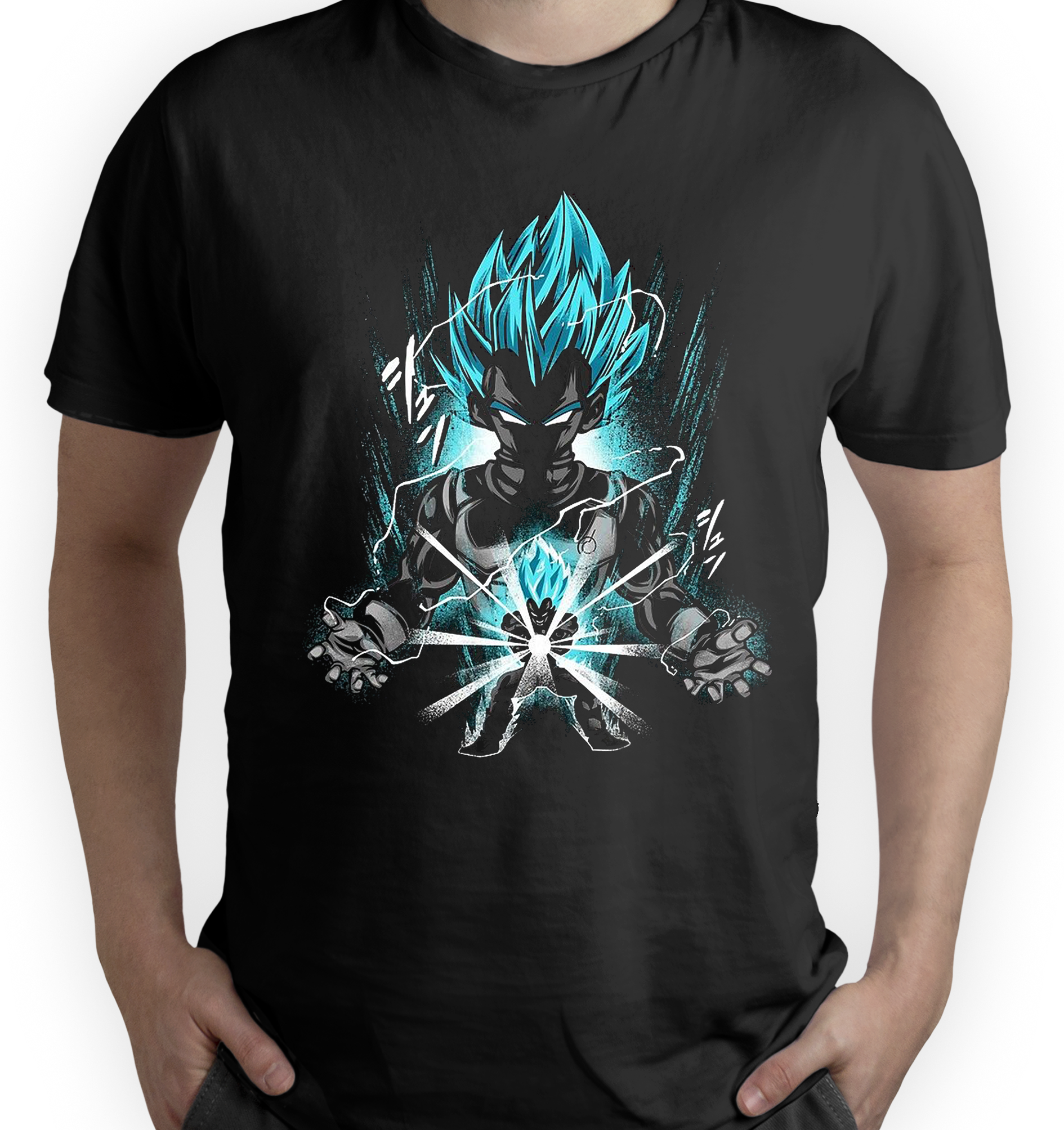 Camiseta Vegeta Blue color negro y azul 