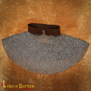 Aventail Medieval - Anillos Planos de Acero Suave, Redondos Remachados con Banda de Cuero Natural | 9mm 17g - Imagen 1