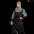 Cofia Medieval de Cota de Malla - Acero Dulce con Remates de Latón Macizo | Capucha Cincada para Sca, Larp - Imagen 1