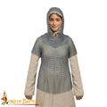 Camisa Medieval de Cota de Malla para Niños con Cofia - Medias Mangas | 10mm Butted Rings, 16 Gauge Mild Steel, Zinc-plated - Imagen 1
