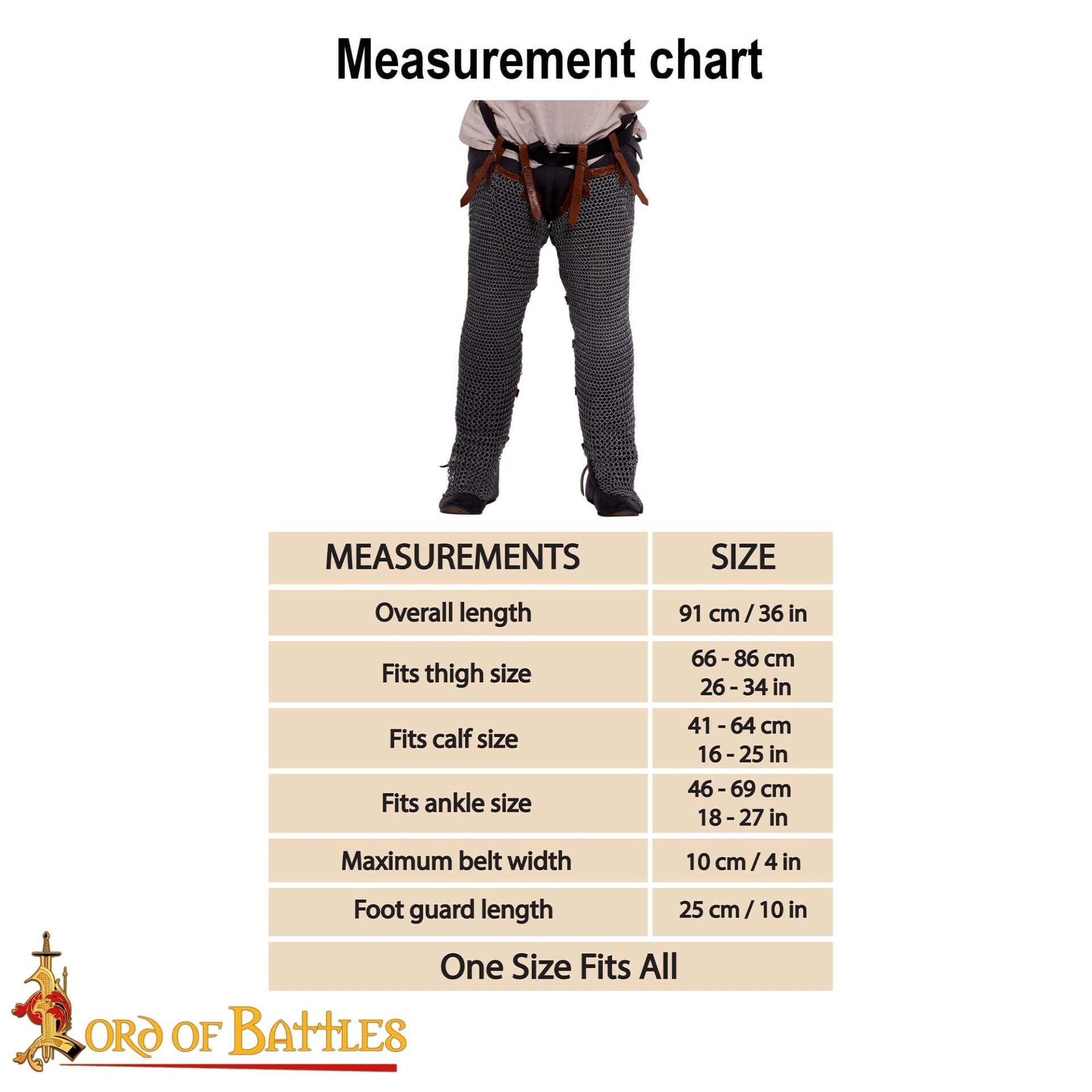 Chainmail Leggings Chausses 9 Mm 16 Gauge High Tensile Butted Rings With Leather Straps - Imagen 3