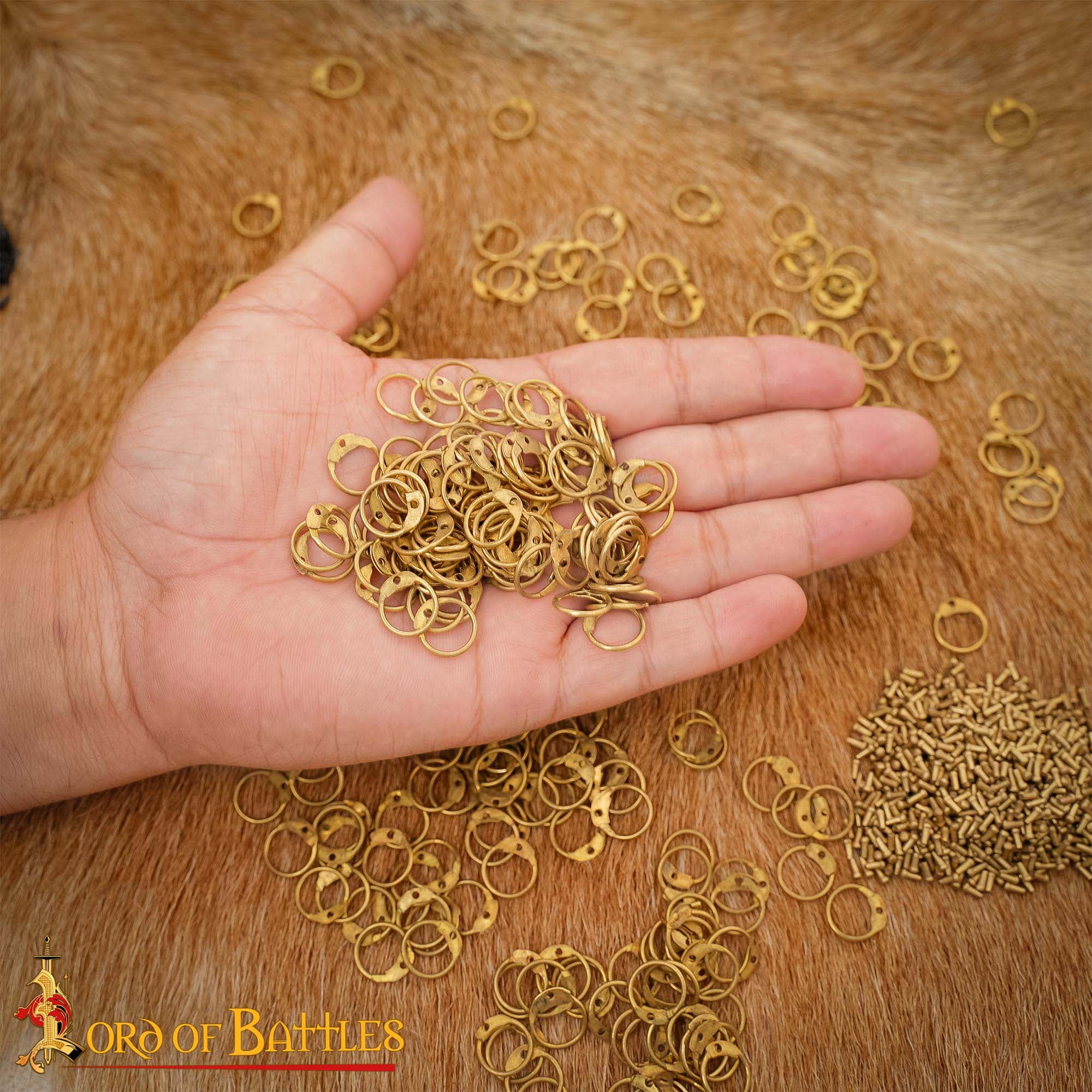 Anillos Redondos de Latón Sueltos con Remaches Redondos - 6mm | Calibre 18 | para Cota de Malla Medieval Remachada - Imagen 2