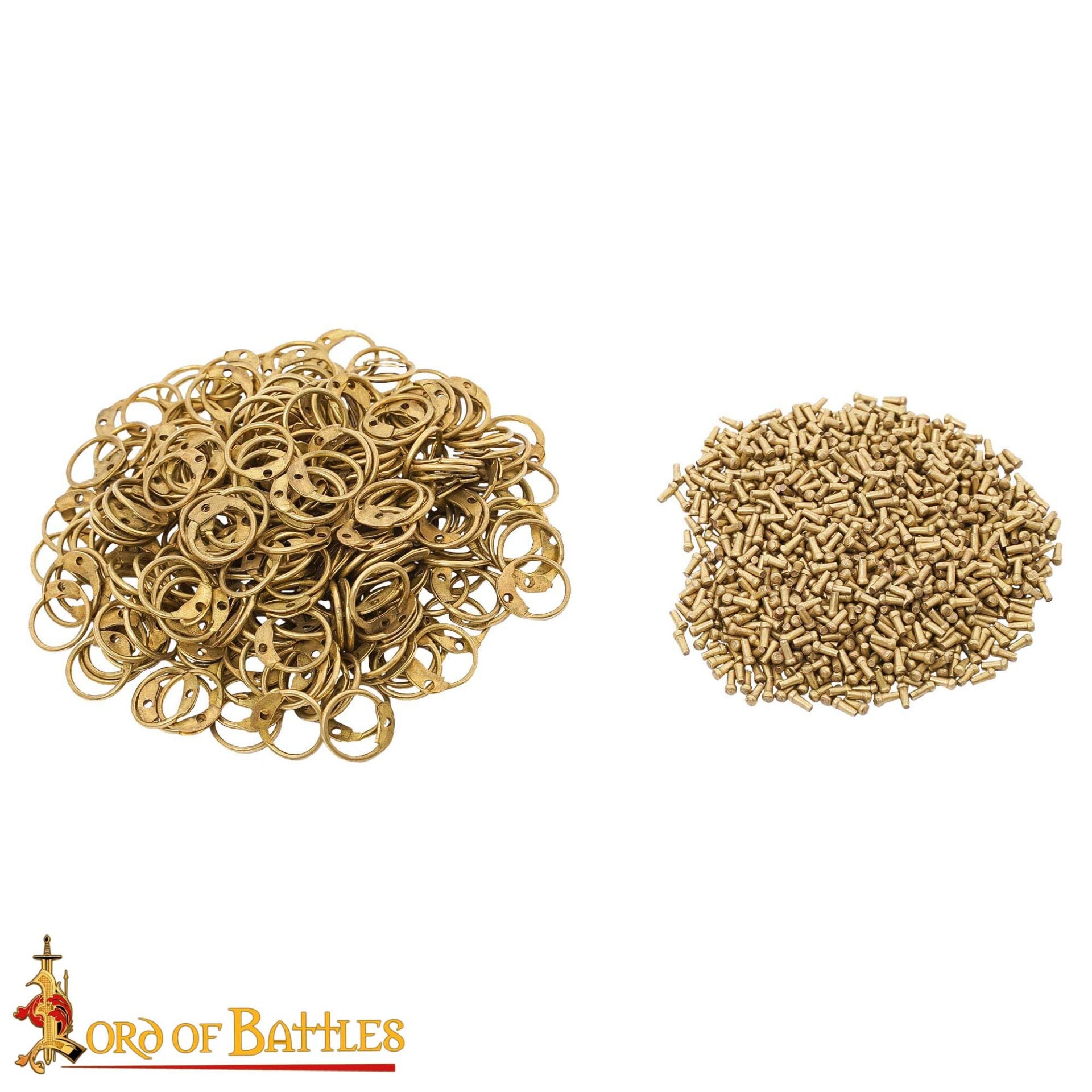 Anillos Redondos de Latón Sueltos con Remaches Redondos - 6mm | Calibre 18 | para Cota de Malla Medieval Remachada - Imagen 4