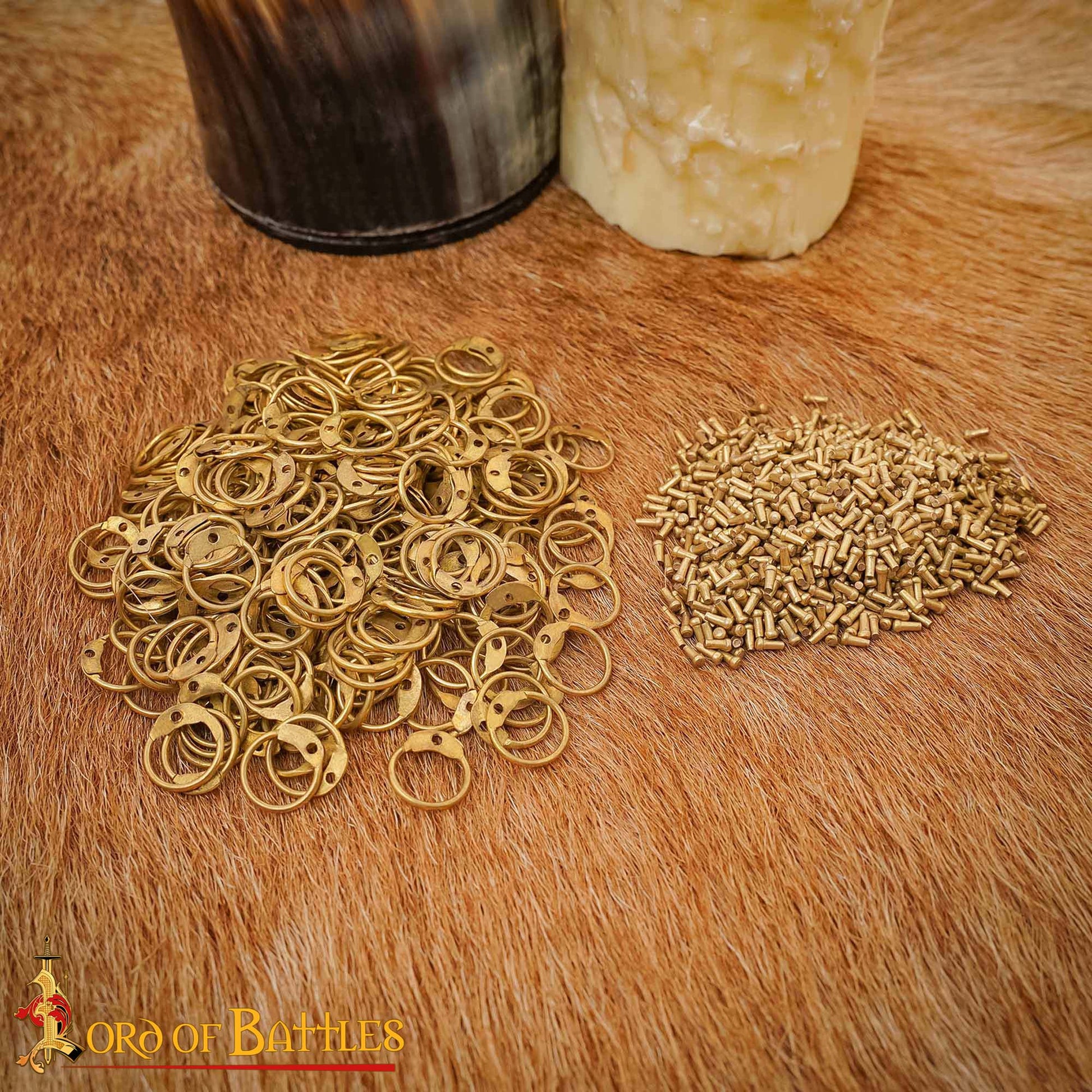 Anillos Redondos de Latón Sueltos con Remaches Redondos - 6mm | Calibre 18 | para Cota de Malla Medieval Remachada - Imagen 1