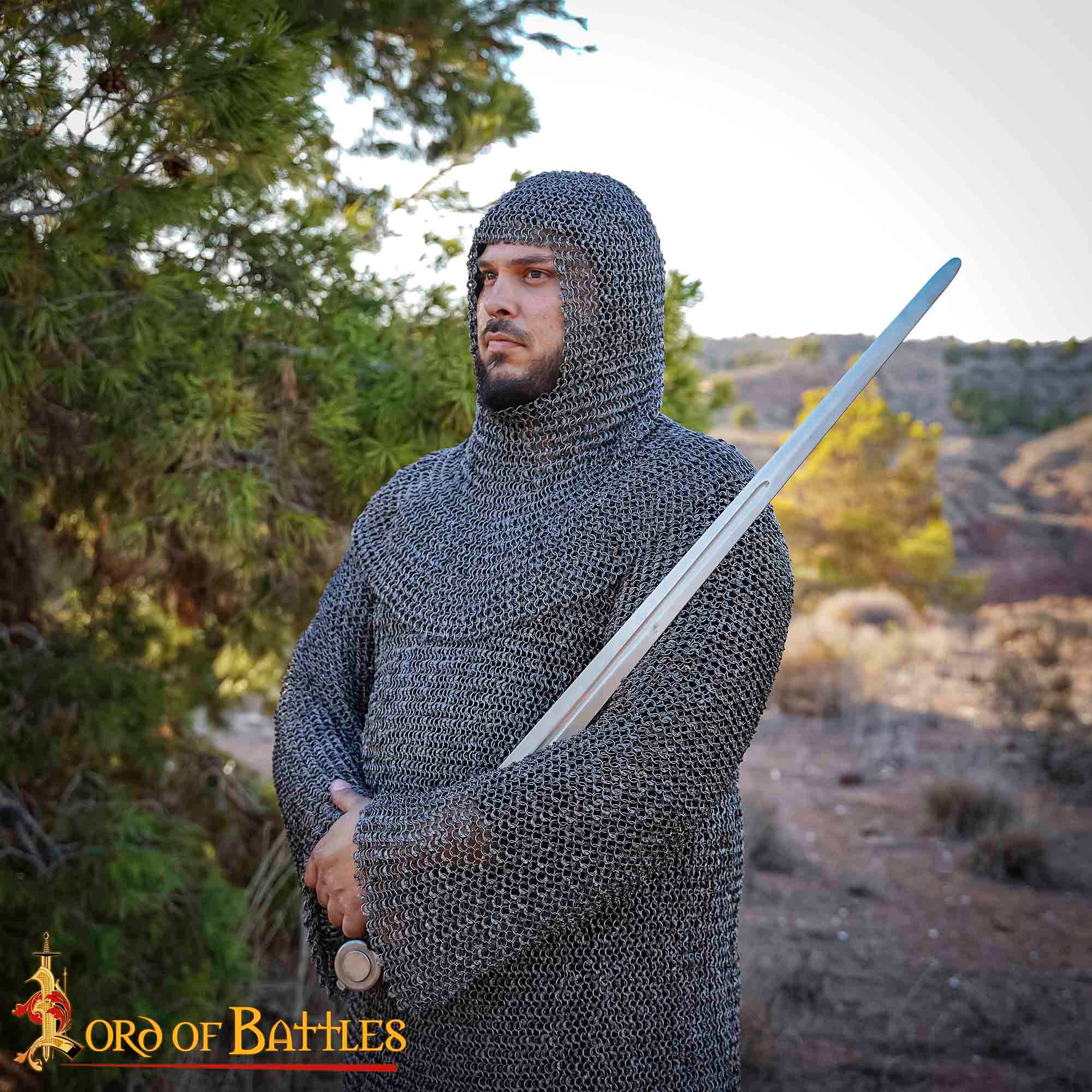 Cofia de Cota de Malla de Acero Dulce del Siglo Xiii Anillos Redondos Remachados de 8 Mm (calibre 18) - Imagen 6