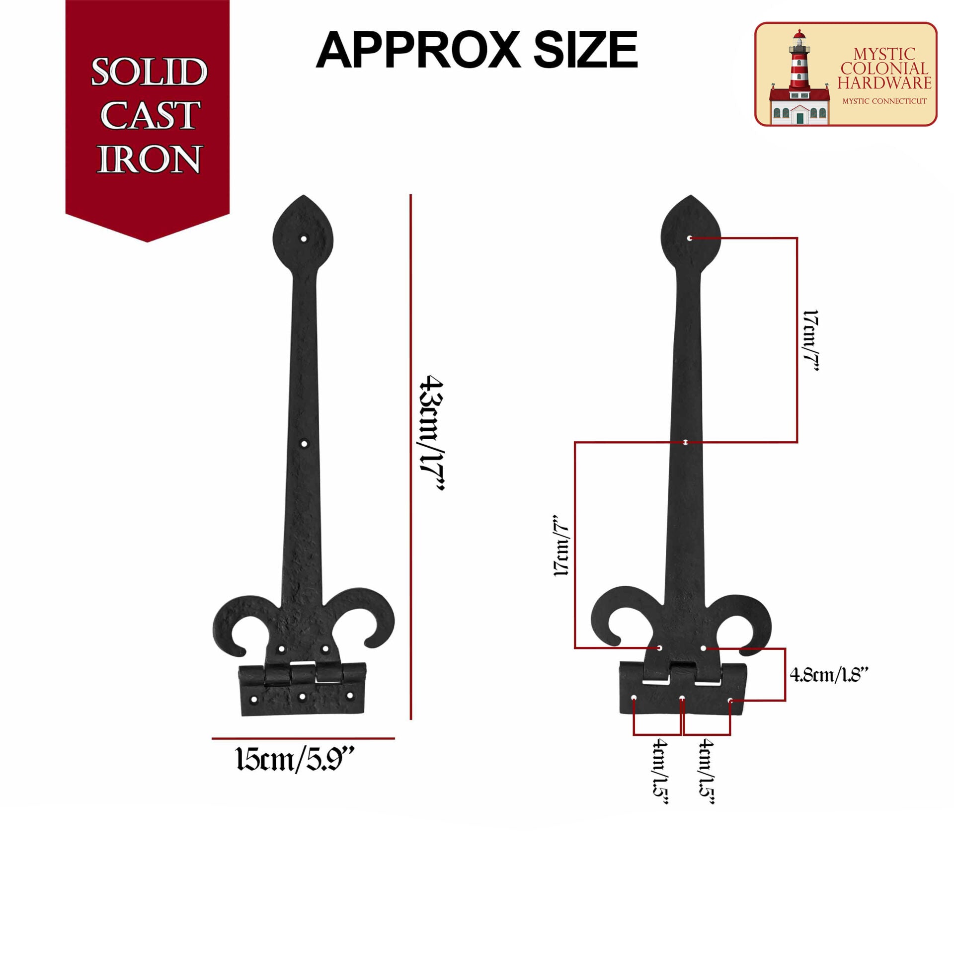 Bisagra de Correa de Alta Resistencia para Puertas y Portones Decorativa Grande de 17 - Imagen 3