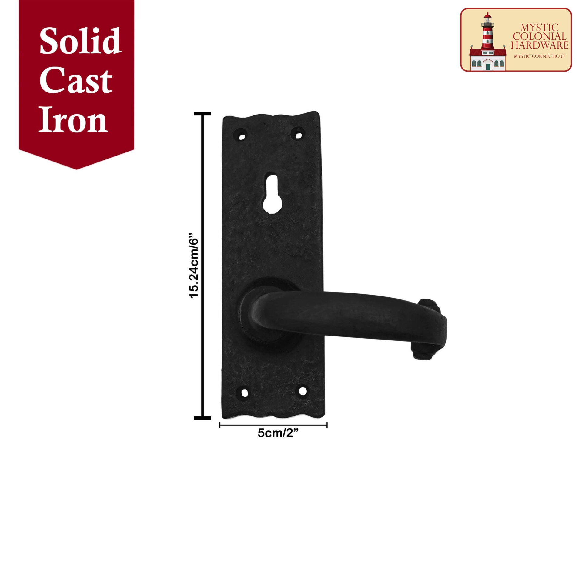 Juego Completo de Entrada de Hierro Grande con Juego de Puerta de Palanca Portofino con Placa de Fondo Festoneada : Tamaño : 6" X 2" - Imagen 2