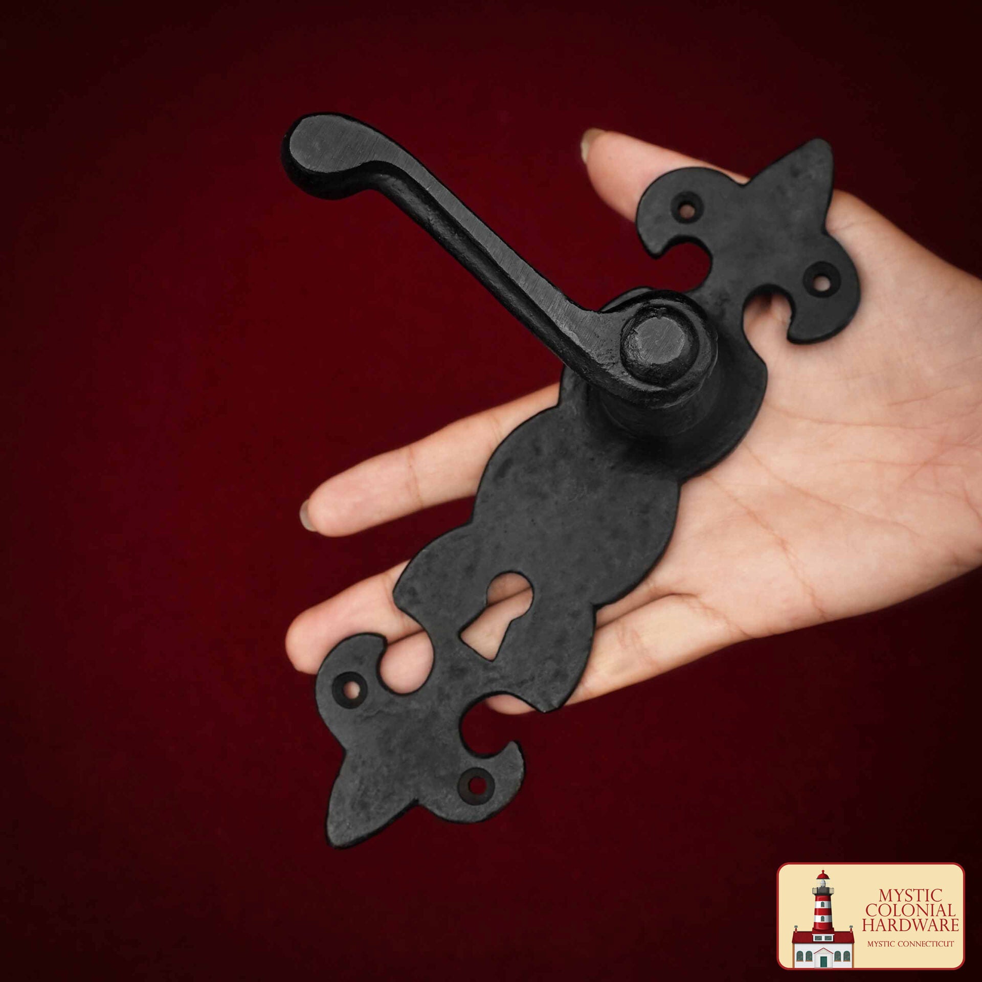 Black Hardware Hierro Grande Juego de Entrada Completo con Juego de Puerta de Palanca Portofino: Tamaño: 7.5" X 2" - Imagen 2
