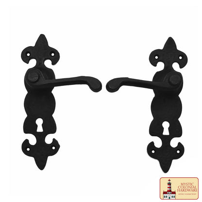Black Hardware Hierro Grande Juego de Entrada Completo con Juego de Puerta de Palanca Portofino: Tamaño: 7.5" X 2" - Imagen 1