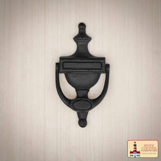Tradicional Estilo Roped Clásico Frente Puerta Aldaba 8" H X 3.5 W Decorativo Vintage Sólido Antiguo Entrada Puerta Aldaba - Imagen 2