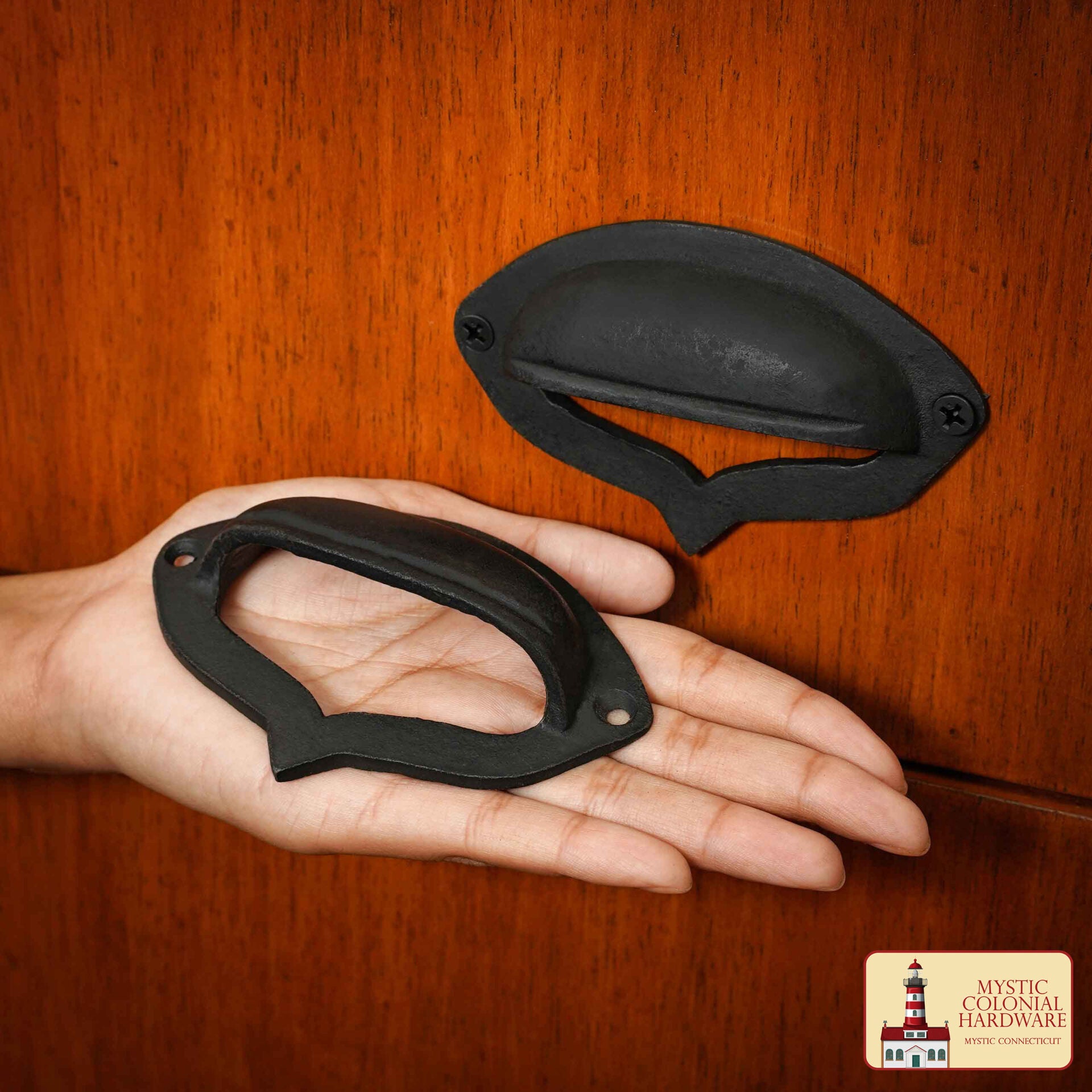 Tiradores Rústicos de Hierro Fundido para Cajones - Negro - Tiradores Atemporales para Interiores Victorianos, Coloniales, Steampunk y Góticos - Imagen 2