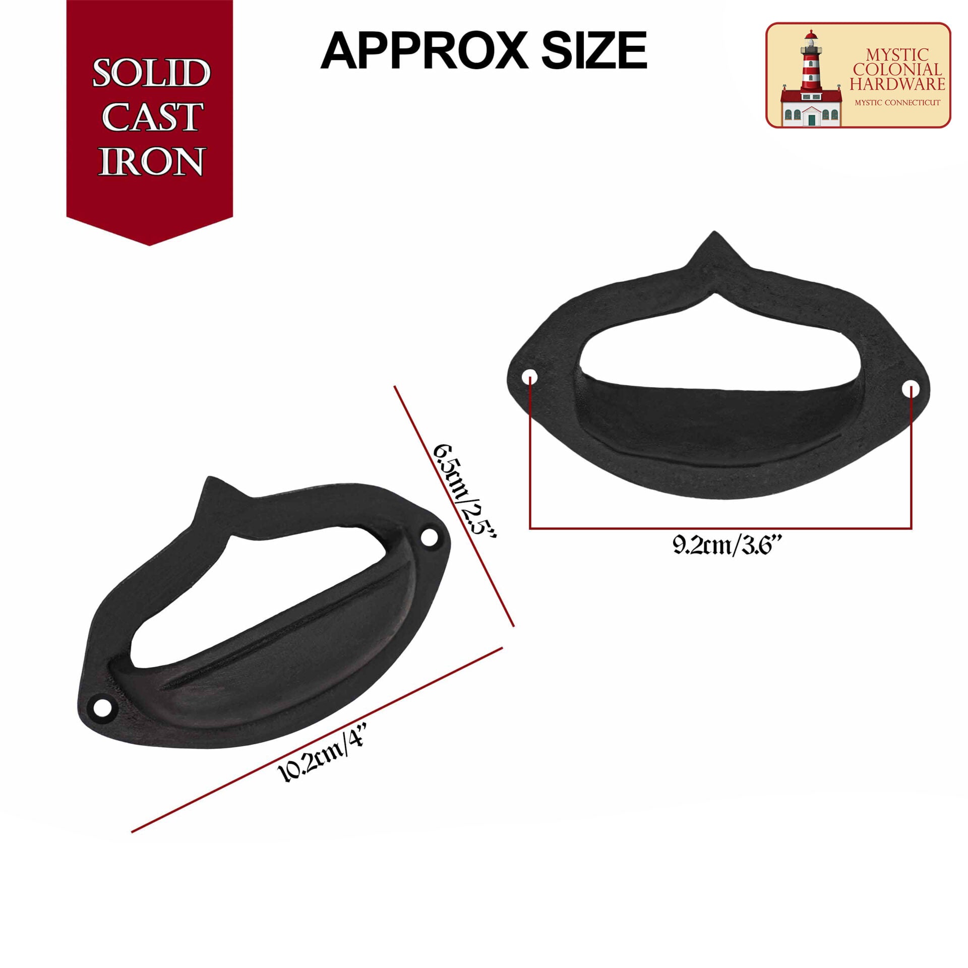 Tiradores de Hierro Fundido Rústico para Cajones: Ideales para Ambientes Victorianos, Coloniales, Retro, Steampunk, Góticos, Barrocos y Medievales, (10.2x6.5) Cm - Imagen 3