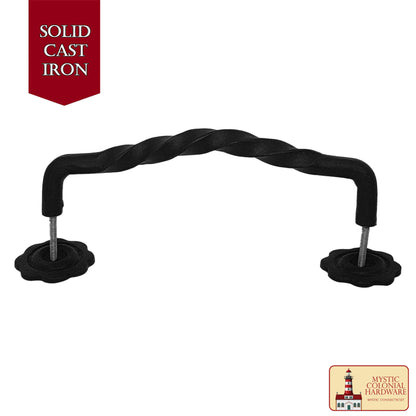 Negro de Hierro Fundido Tirón Manijas 12 "puerta del Gabinete Manijas, Puerta Manija Tire, Barn Door Hardware, Grab Manijas - Imagen 4