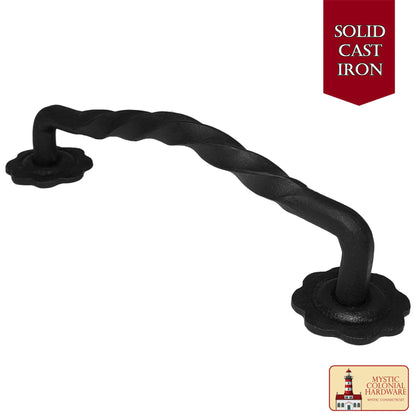 Negro de Hierro Fundido Tirón Manijas 12 "puerta del Gabinete Manijas, Puerta Manija Tire, Barn Door Hardware, Grab Manijas - Imagen 5
