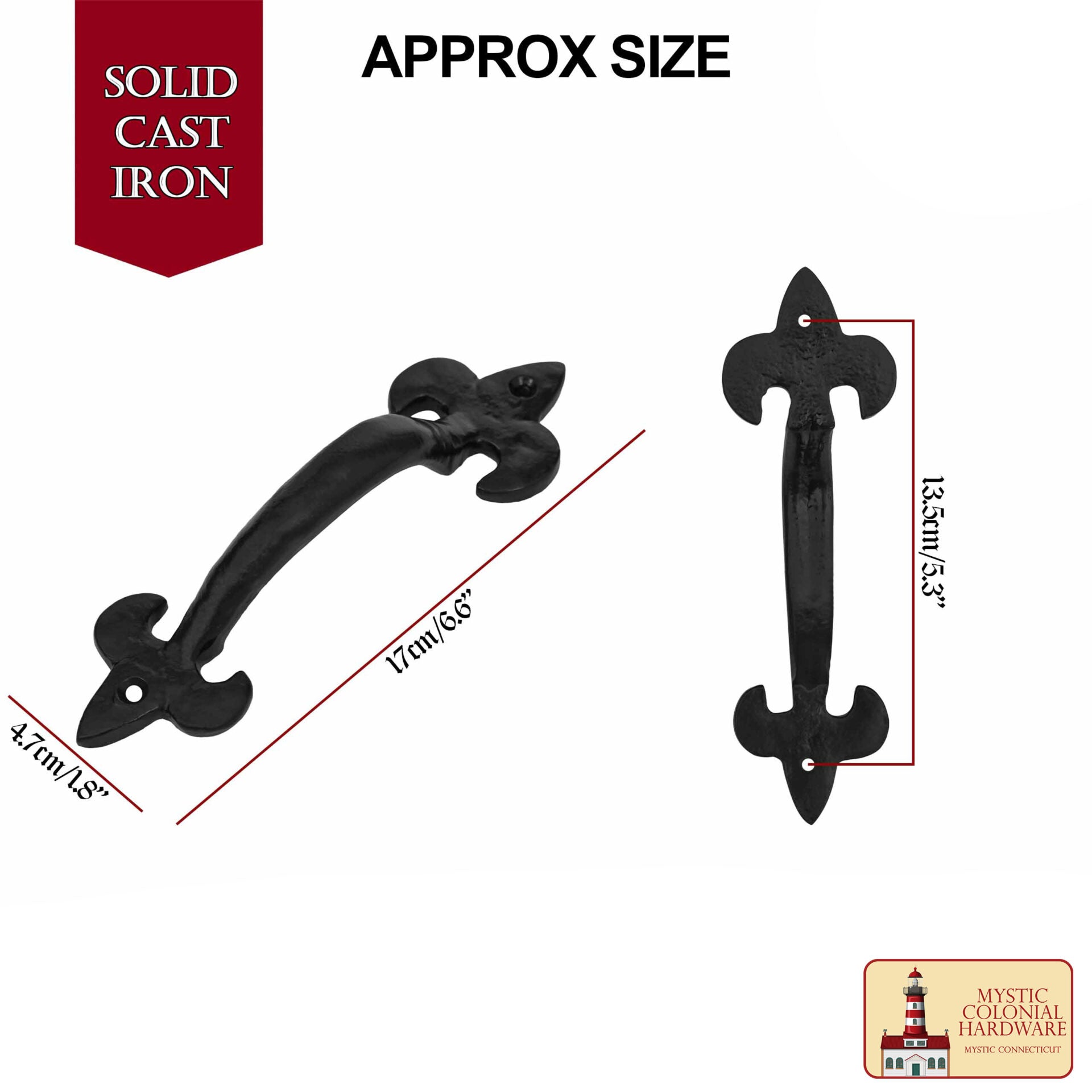 Manilla de Puerta Decorativa de Hierro Forjado Manilla de Granero - Imagen 3