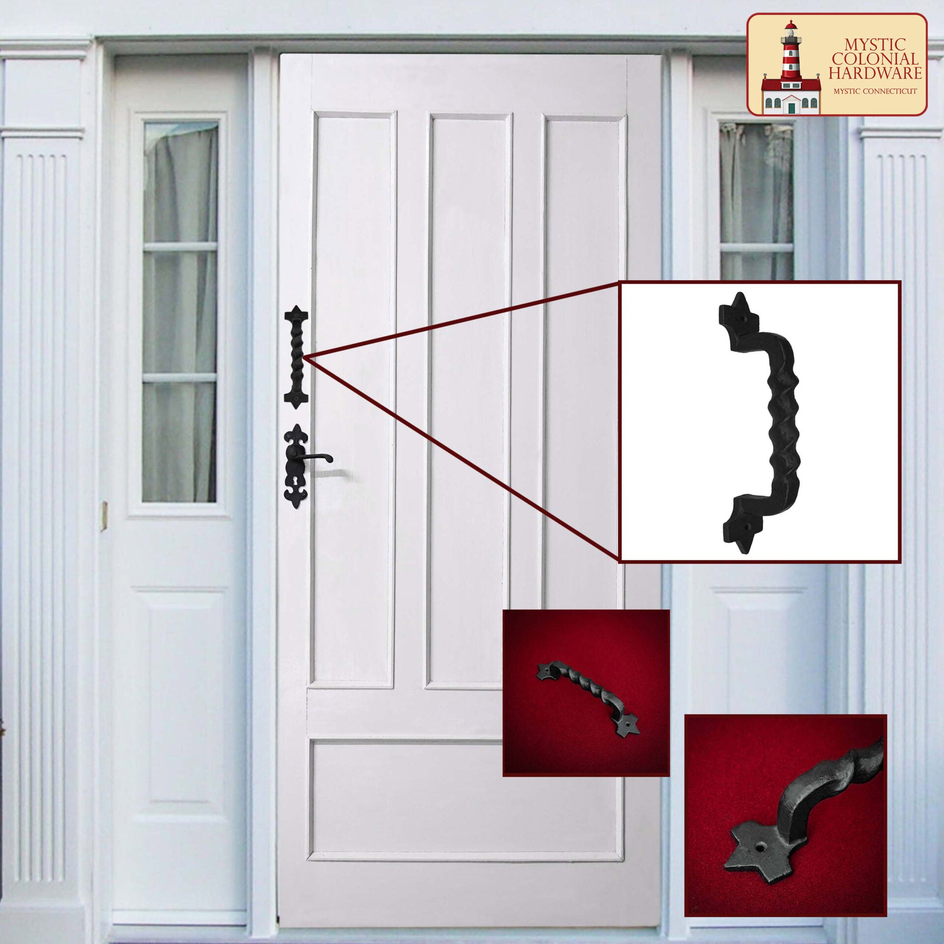 Negro de Hierro Fundido Tirón Manijas 10 Pulgadas - Puerta del Gabinete Manijas, Puerta Manija Tire, Barn Door Hardware, Grab Manijas - Imagen 5