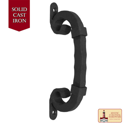 Tirador de Puerta de Castillo Medieval, Hierro Macizo Forjado a Mano Ennegrecido Al Aceite, 16,2 Cm - Imagen 2