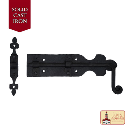 Pestillo de la Puerta de Hierro Negro Flip Pestillos, Heavy Duty Hierro Fundido Gota Pestillo, para la Antigua Granja Cobertizo del Gabinete Obturador Privacidad Antigua Puerta de Hardware de Reemplazo - Imagen 2