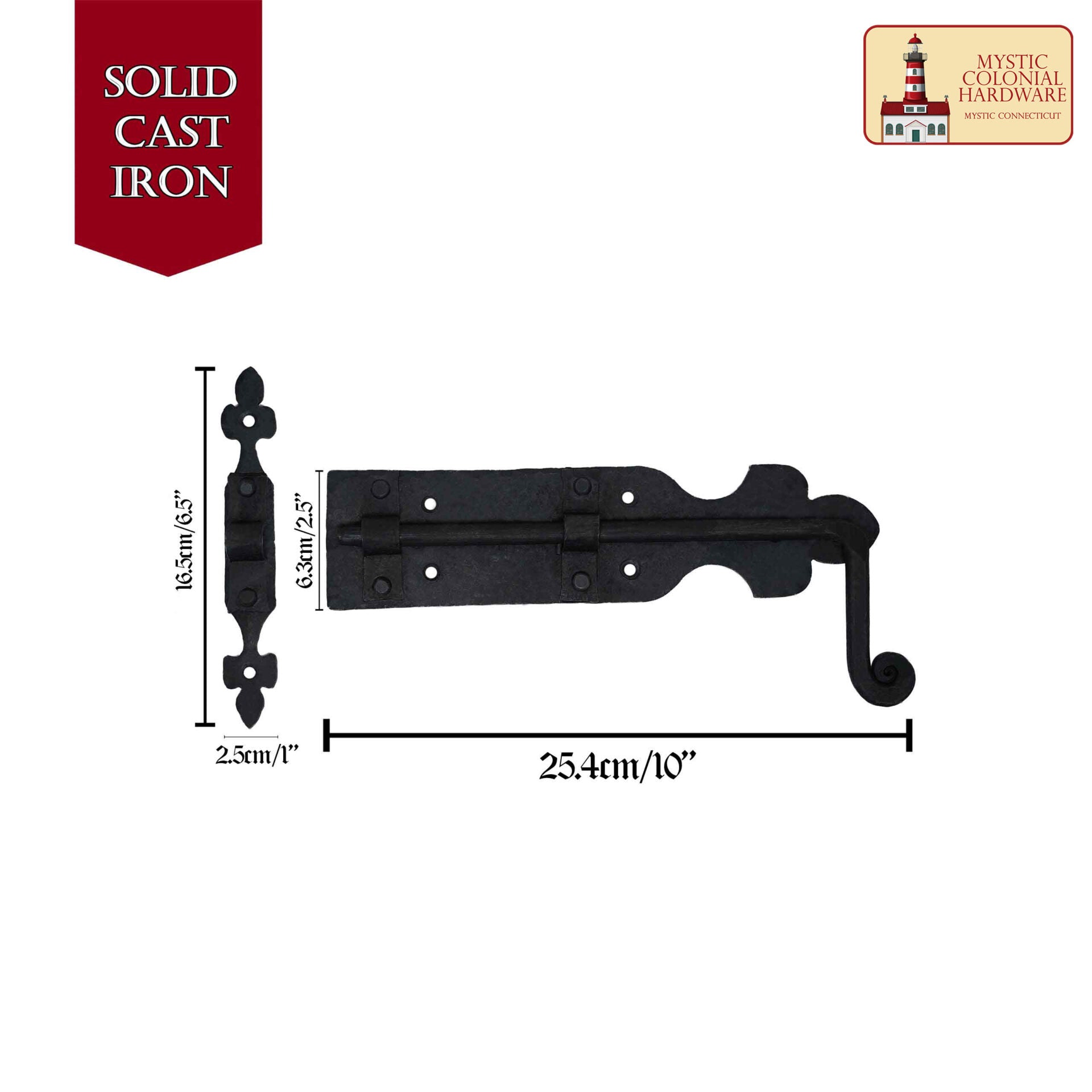 Pestillo de la Puerta de Hierro Negro Flip Pestillos, Heavy Duty Hierro Fundido Gota Pestillo, para la Antigua Granja Cobertizo del Gabinete Obturador Privacidad Antigua Puerta de Hardware de Reemplazo - Imagen 3