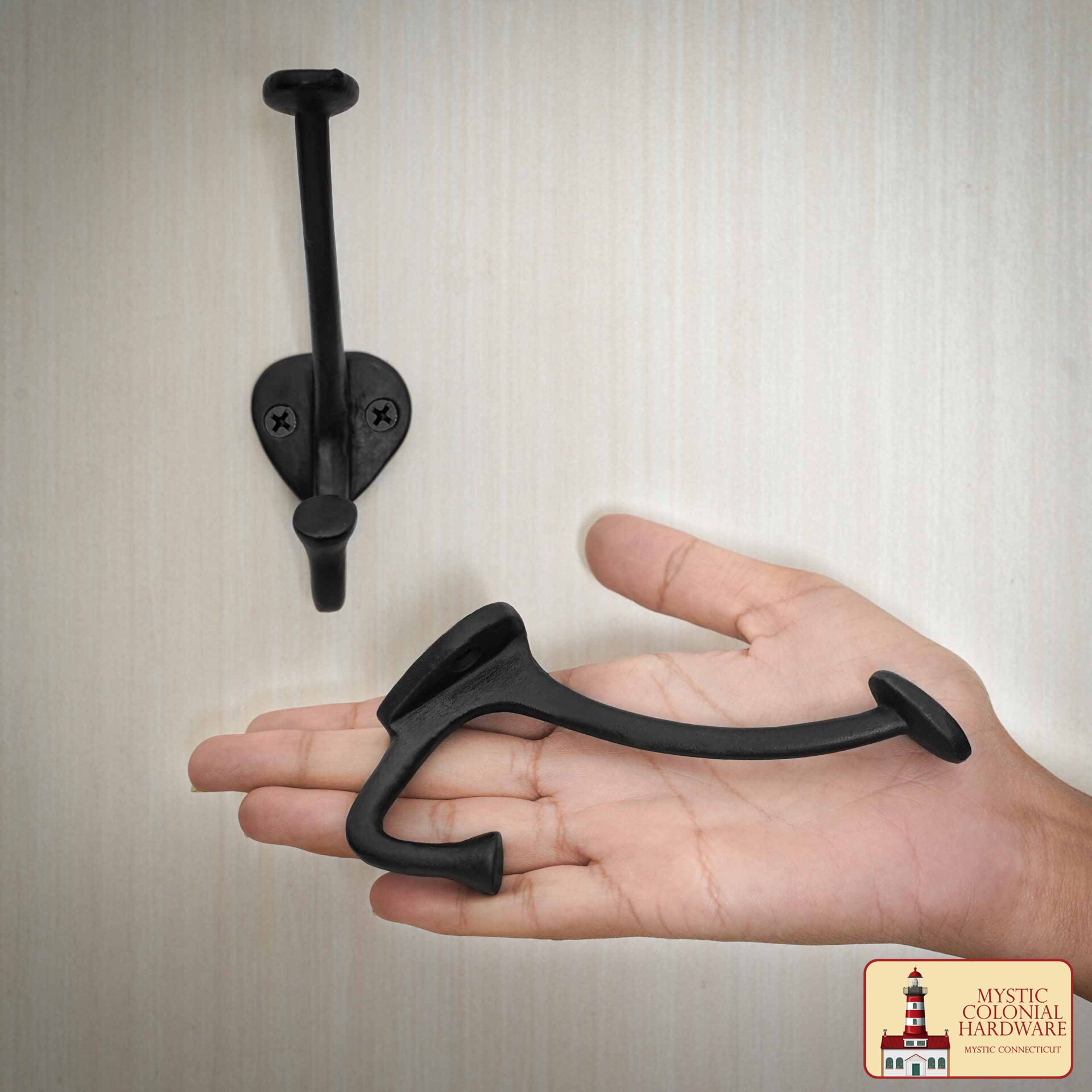 Ganchos de Pared Rústicos de Hierro Fundido: Ideales para Ambientes Victorianos, Coloniales, Retro, Steampunk, Góticos y Barrocos (13.4x3.8) Cm - Imagen 2