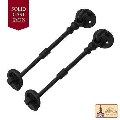 Hierro Forjado Negro Cabina Gancho Ojo 5" Largo Grande Decorativo Privacidad Gancho Pestillos para Armario Ventana Cocina Puertas Corredizas o de Granero - Imagen 3