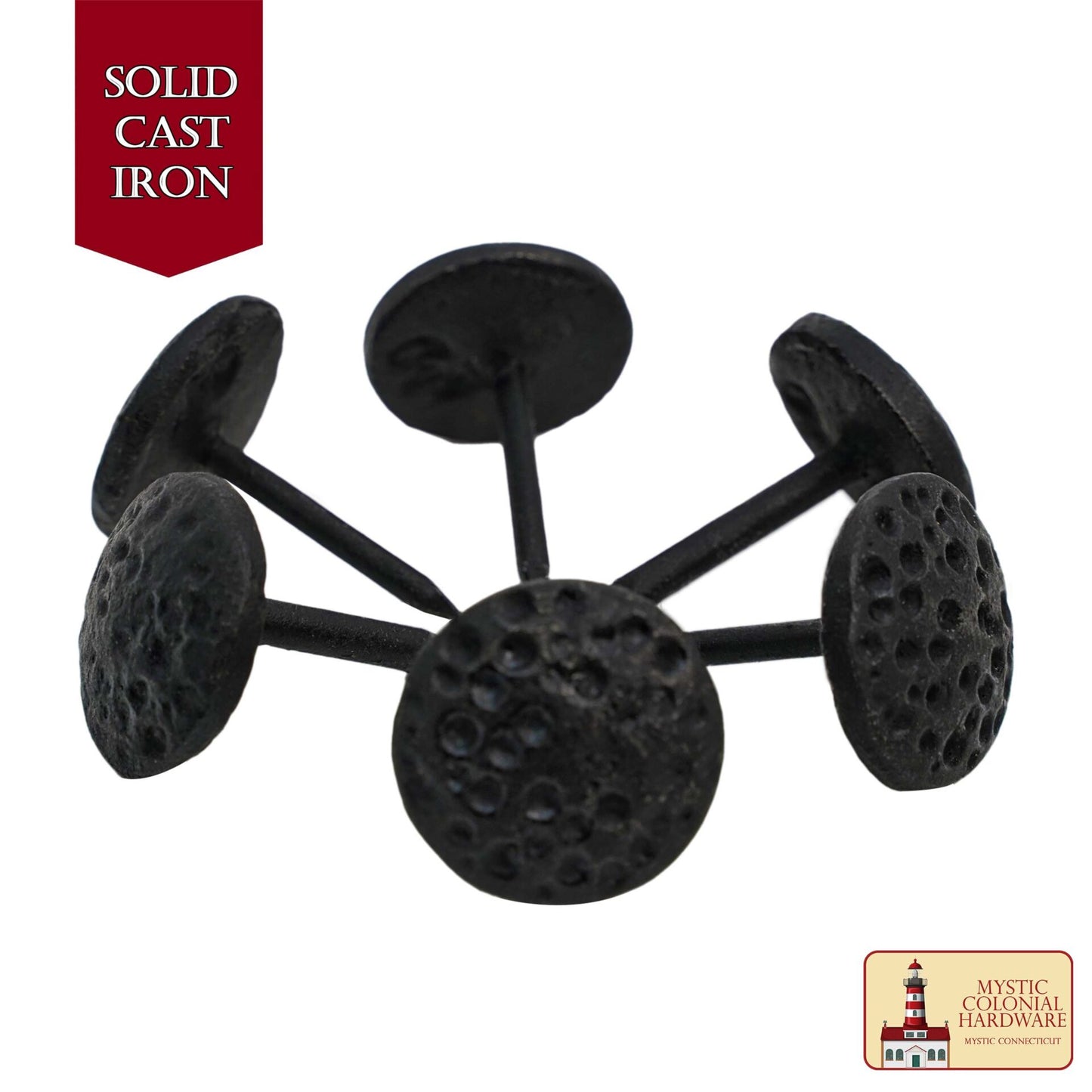Clavos Clavos Decorativos Redondos Largos de Hierro, Forjados a Mano, Acabado Ennegrecido con Aceite Natural, Juego de 6 Piezas - Imagen 2